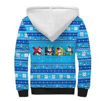 Funny Grumpy Penguin Christmas Sherpa Hoodie All I Want for Christmas Is You To Leave Me Alone - Wonder Print Shop