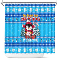 Funny Grumpy Penguin Christmas Shower Curtain All I Want for Christmas Is You To Leave Me Alone - Wonder Print Shop