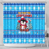 Funny Grumpy Penguin Christmas Shower Curtain All I Want for Christmas Is You To Leave Me Alone - Wonder Print Shop
