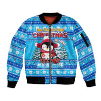 Funny Grumpy Penguin Christmas Sleeve Zip Bomber Jacket All I Want for Christmas Is You To Leave Me Alone - Wonder Print Shop