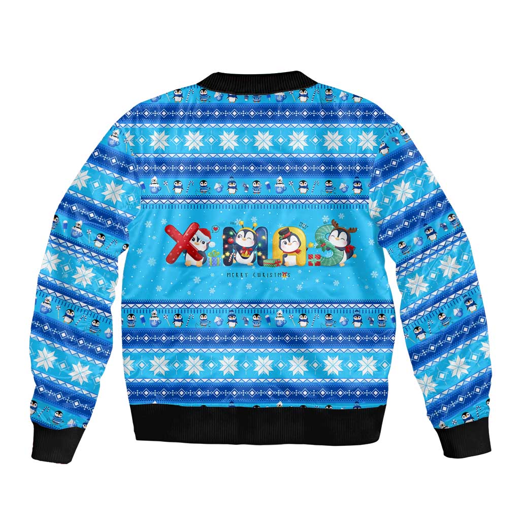 Funny Grumpy Penguin Christmas Sleeve Zip Bomber Jacket All I Want for Christmas Is You To Leave Me Alone - Wonder Print Shop