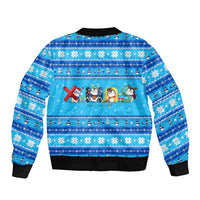 Funny Grumpy Penguin Christmas Sleeve Zip Bomber Jacket All I Want for Christmas Is You To Leave Me Alone - Wonder Print Shop