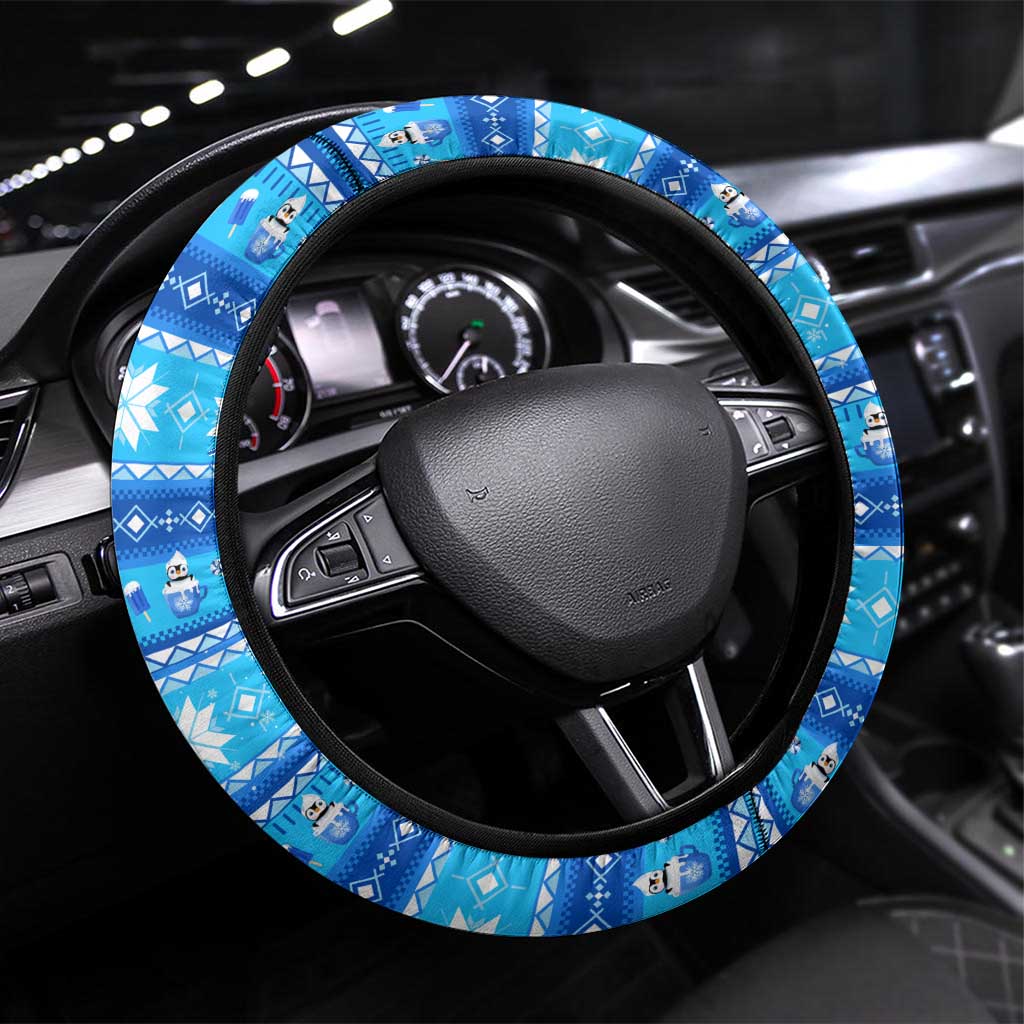 Funny Grumpy Penguin Christmas Steering Wheel Cover All I Want for Christmas Is You To Leave Me Alone - Wonder Print Shop