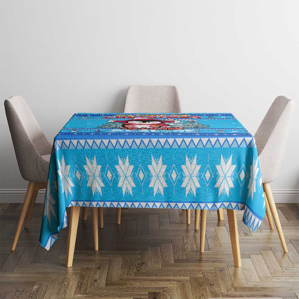 Funny Grumpy Penguin Christmas Tablecloth All I Want for Christmas Is You To Leave Me Alone - Wonder Print Shop