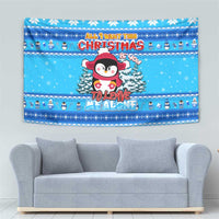 Funny Grumpy Penguin Christmas Tapestry All I Want for Christmas Is You To Leave Me Alone - Wonder Print Shop