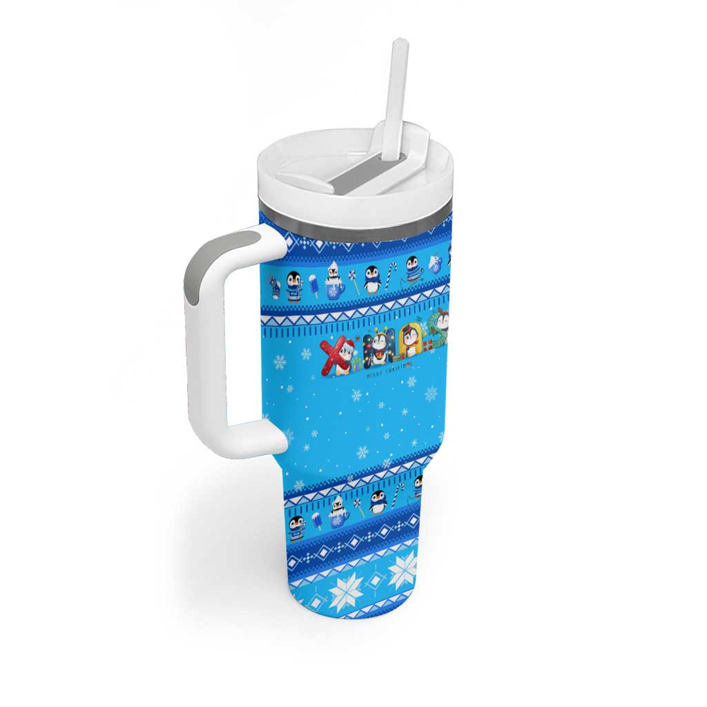 Funny Grumpy Penguin Christmas Tumbler With Handle All I Want for Christmas Is You To Leave Me Alone - Wonder Print Shop