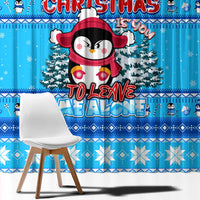 Funny Grumpy Penguin Christmas Window Curtain All I Want for Christmas Is You To Leave Me Alone - Wonder Print Shop