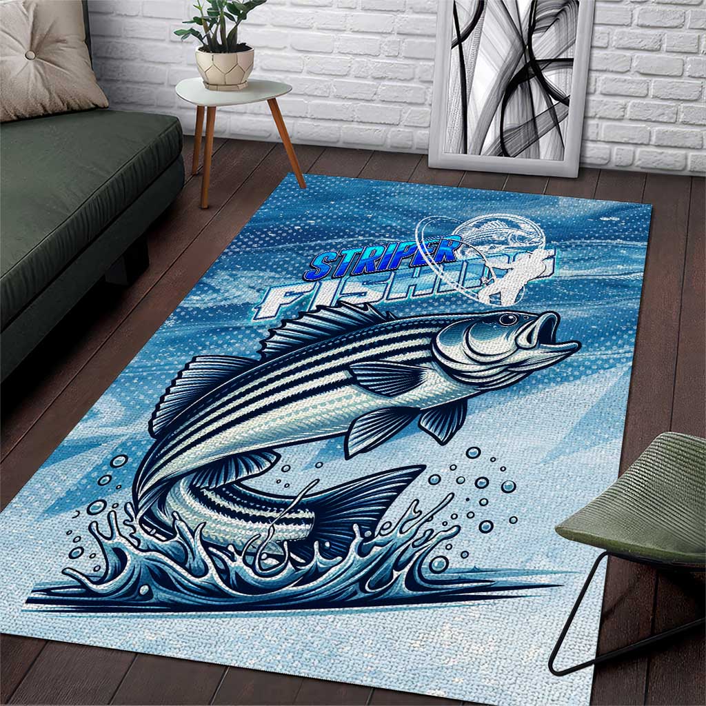 Striper Fishing Area Rug Striped Bass Angler - Wonder Print Shop