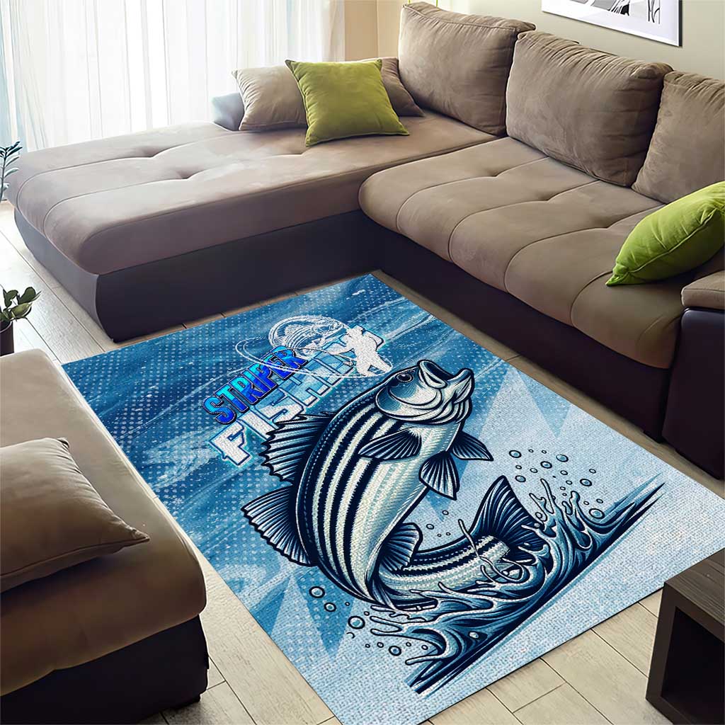 Striper Fishing Area Rug Striped Bass Angler - Wonder Print Shop