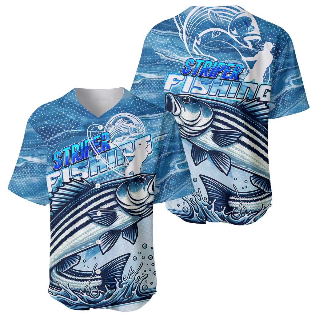 Striper Fishing Baseball Jersey Striped Bass Angler - Wonder Print Shop