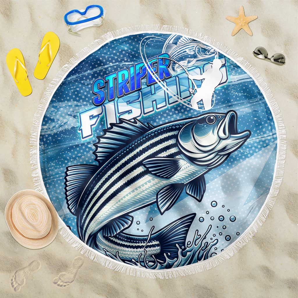 Striper Fishing Beach Blanket Striped Bass Angler - Wonder Print Shop