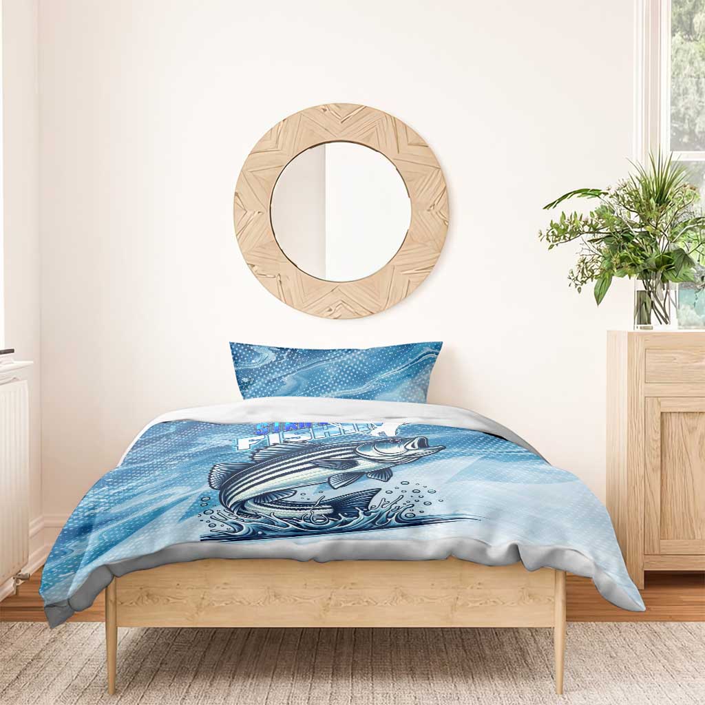 Striper Fishing Bedding Set Striped Bass Angler - Wonder Print Shop