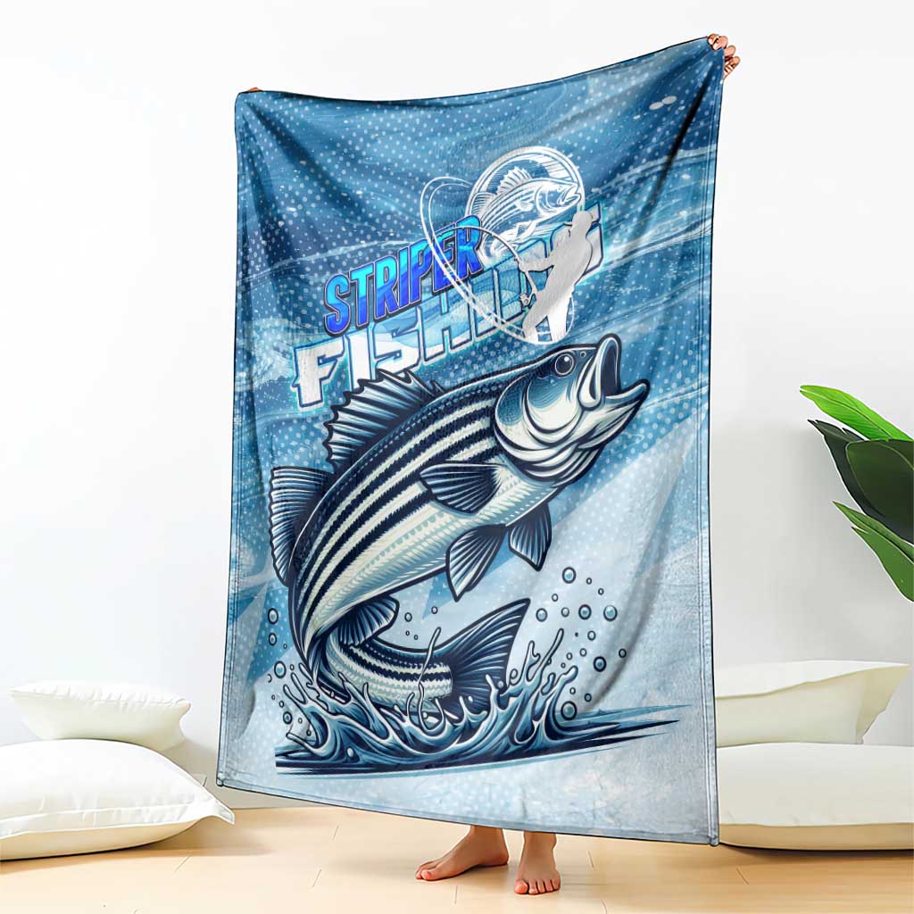 Striper Fishing Blanket Striped Bass Angler - Wonder Print Shop