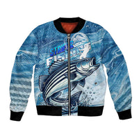 Striper Fishing Bomber Jacket Striped Bass Angler - Wonder Print Shop