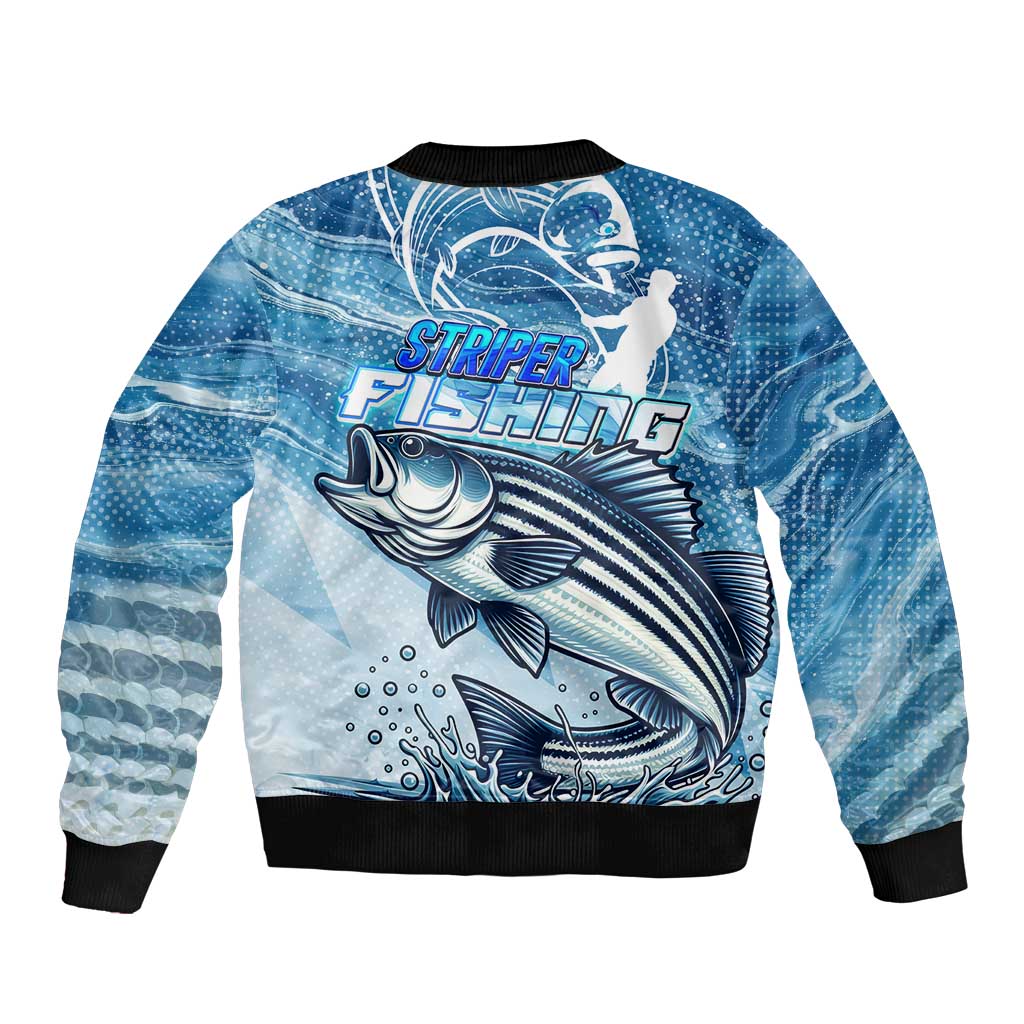 Striper Fishing Bomber Jacket Striped Bass Angler - Wonder Print Shop
