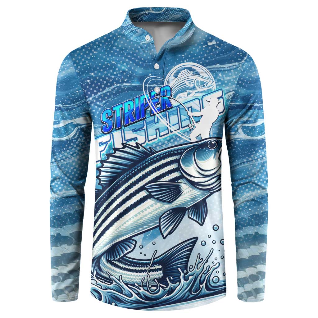 Striper Fishing Button Sweatshirt Striped Bass Angler - Wonder Print Shop