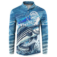 Striper Fishing Button Sweatshirt Striped Bass Angler - Wonder Print Shop