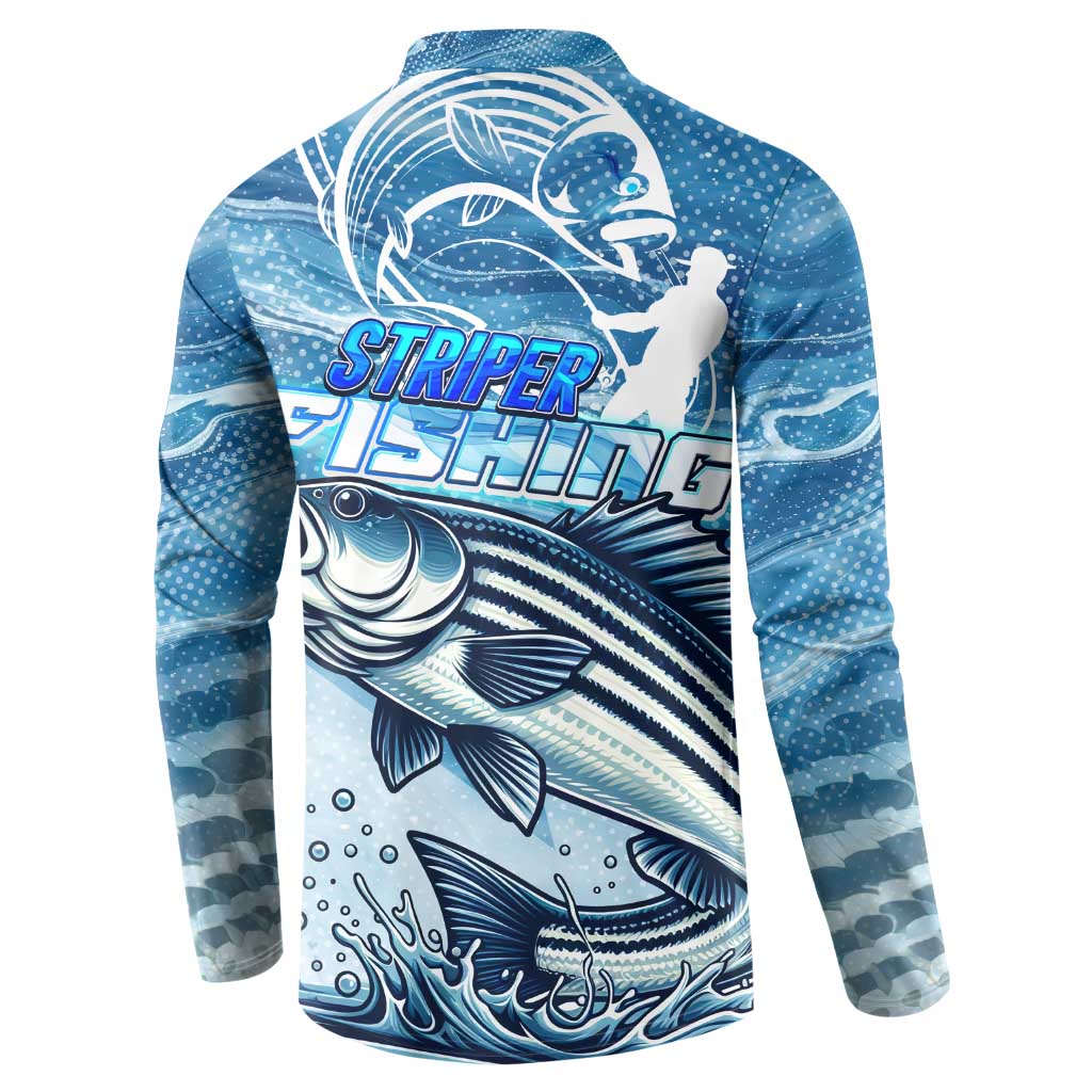 Striper Fishing Button Sweatshirt Striped Bass Angler - Wonder Print Shop