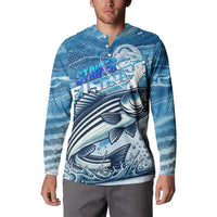 Striper Fishing Button Sweatshirt Striped Bass Angler - Wonder Print Shop