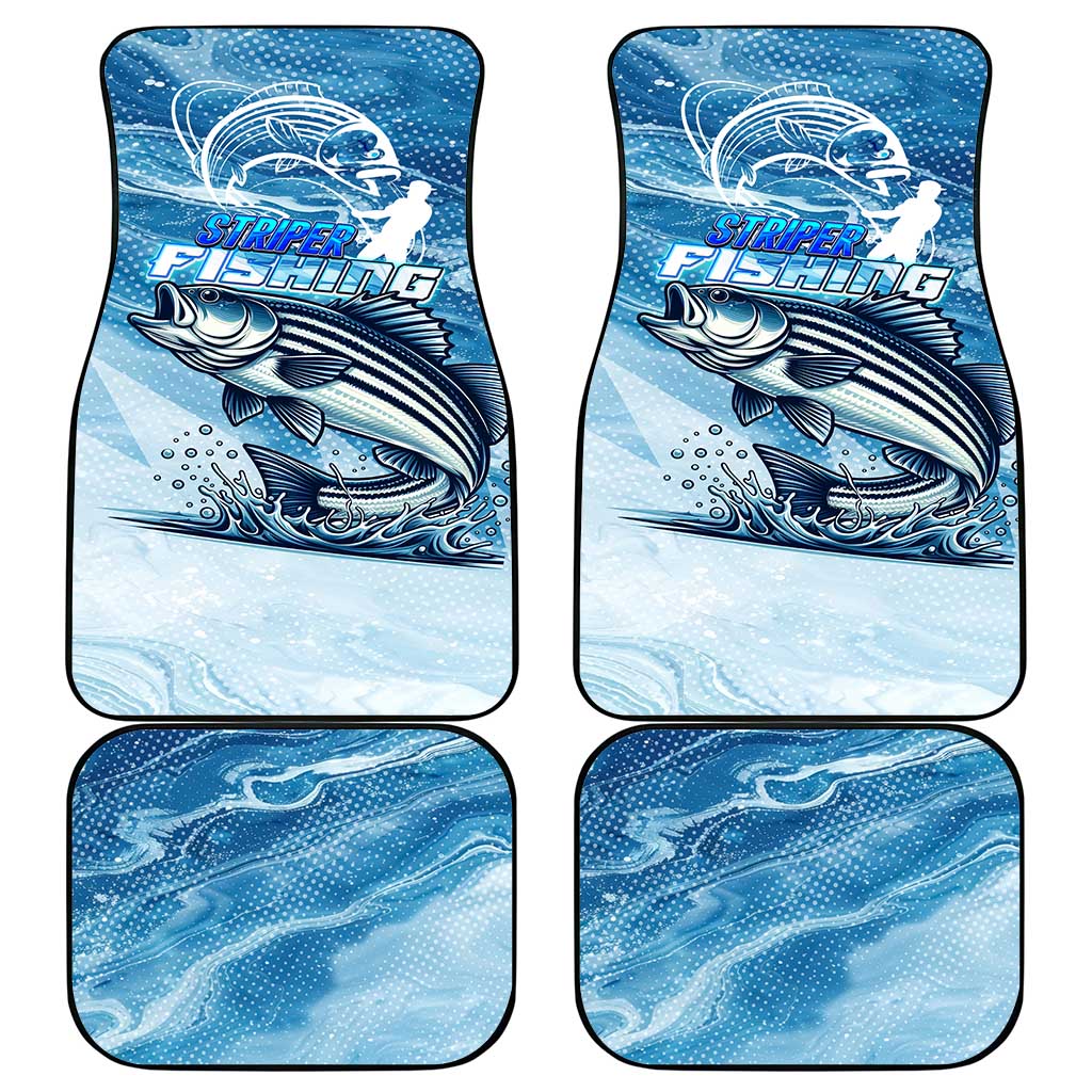 Striper Fishing Car Mats Striped Bass Angler - Wonder Print Shop