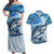 Striper Fishing Couples Matching Off Shoulder Maxi Dress and Hawaiian Shirt Striped Bass Angler - Wonder Print Shop