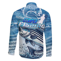 Striper Fishing Family Matching Long Sleeve Bodycon Dress and Hawaiian Shirt Striped Bass Angler - Wonder Print Shop