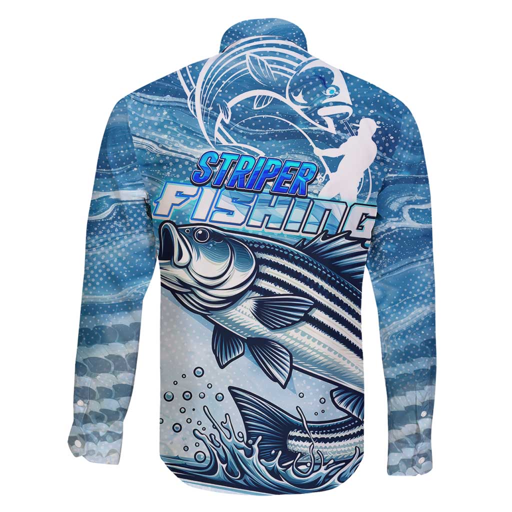 Striper Fishing Family Matching Short Sleeve Bodycon Dress and Hawaiian Shirt Striped Bass Angler - Wonder Print Shop