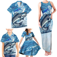 Striper Fishing Family Matching Tank Maxi Dress and Hawaiian Shirt Striped Bass Angler - Wonder Print Shop