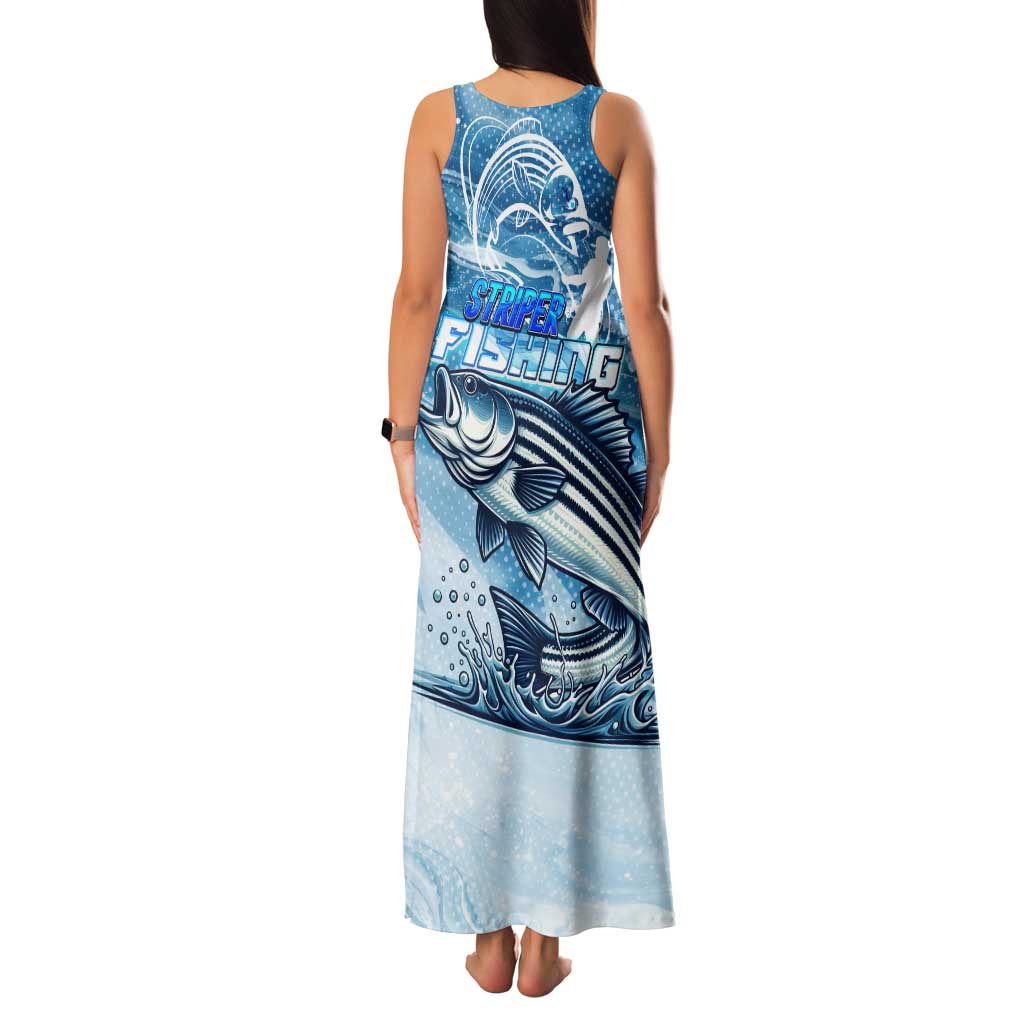 Striper Fishing Family Matching Tank Maxi Dress and Hawaiian Shirt Striped Bass Angler - Wonder Print Shop