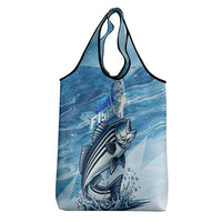 Striper Fishing Grocery Bag Striped Bass Angler - Wonder Print Shop