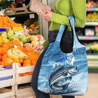 Striper Fishing Grocery Bag Striped Bass Angler - Wonder Print Shop