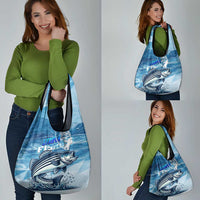 Striper Fishing Grocery Bag Striped Bass Angler - Wonder Print Shop