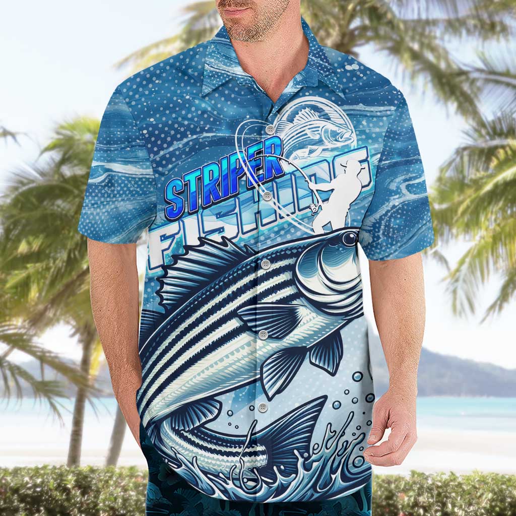 Striper Fishing Hawaiian Shirt Striped Bass Angler - Wonder Print Shop