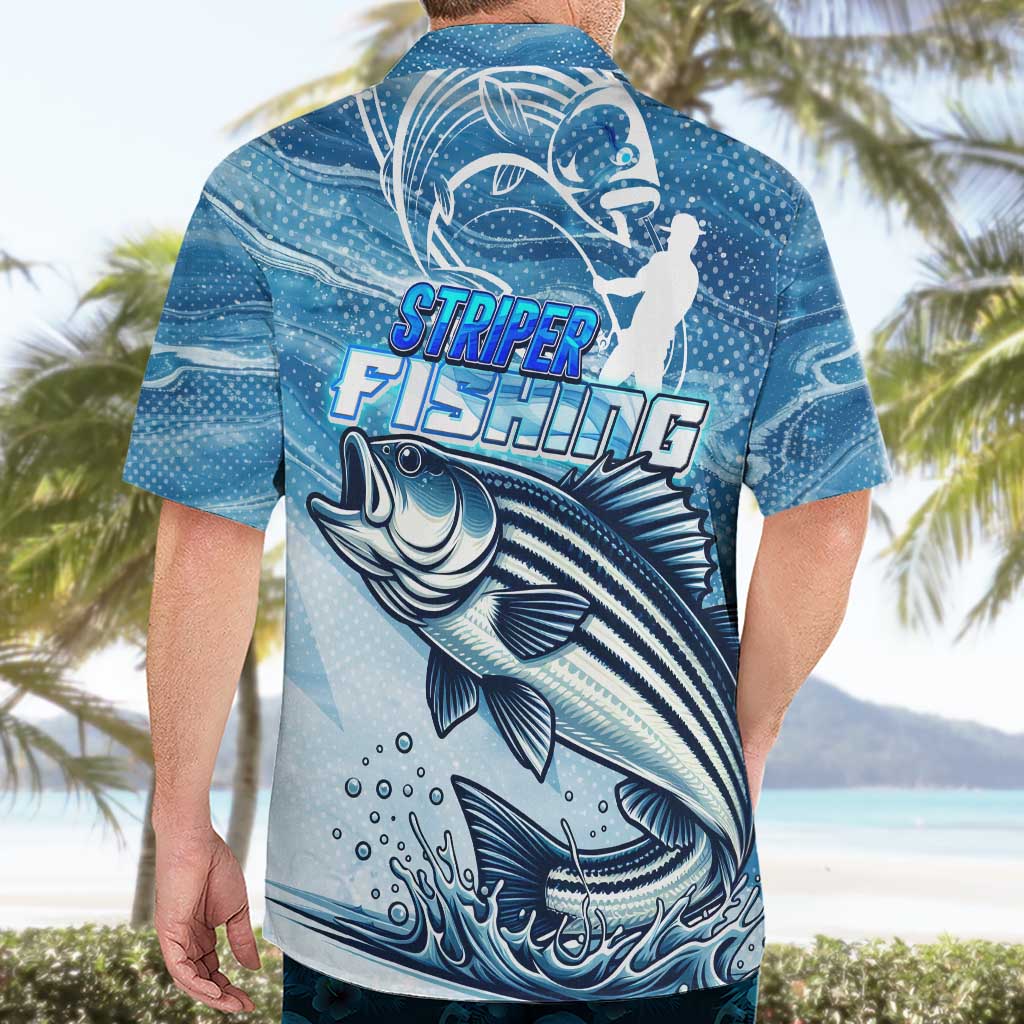 Striper Fishing Hawaiian Shirt Striped Bass Angler - Wonder Print Shop