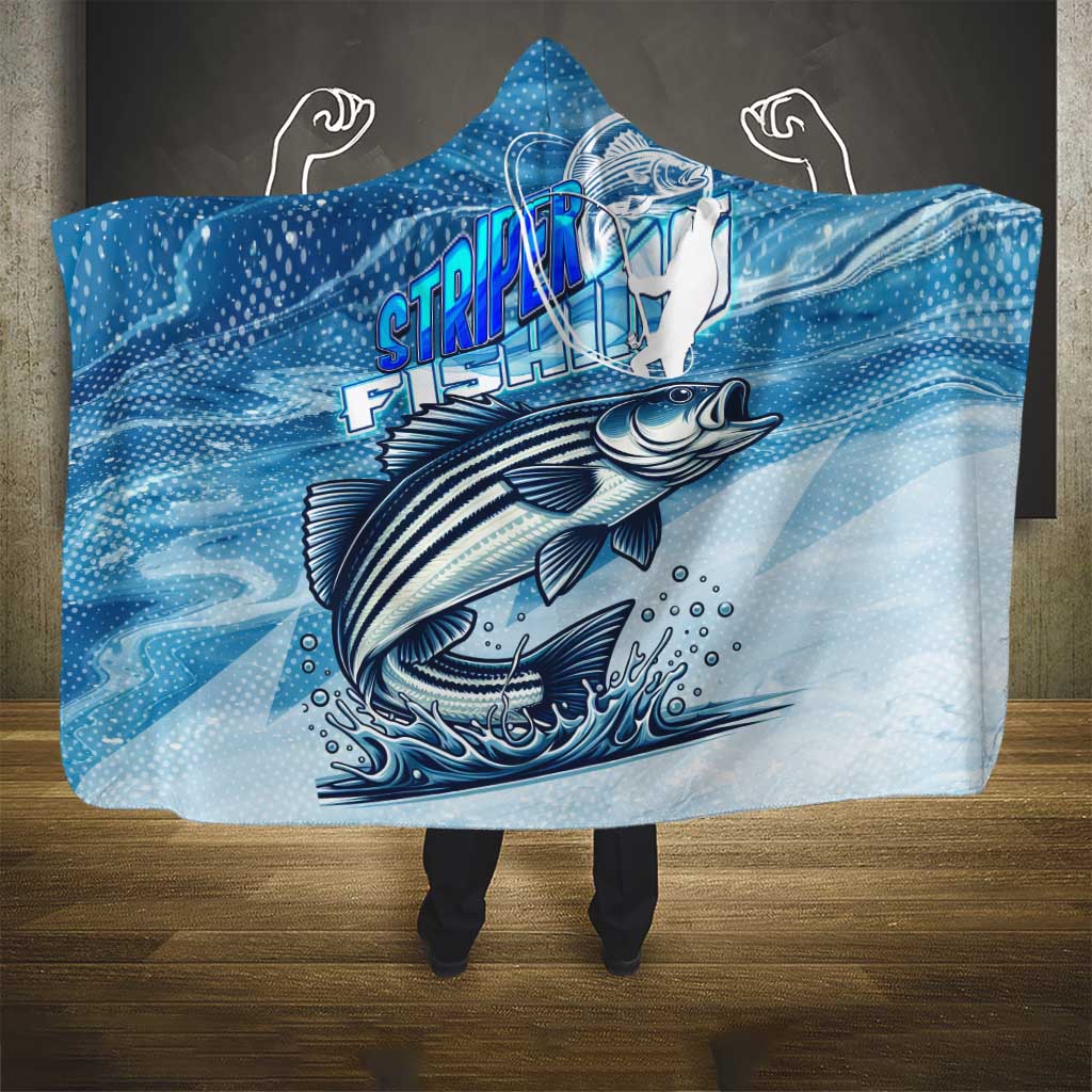 Striper Fishing Hooded Blanket Striped Bass Angler - Wonder Print Shop