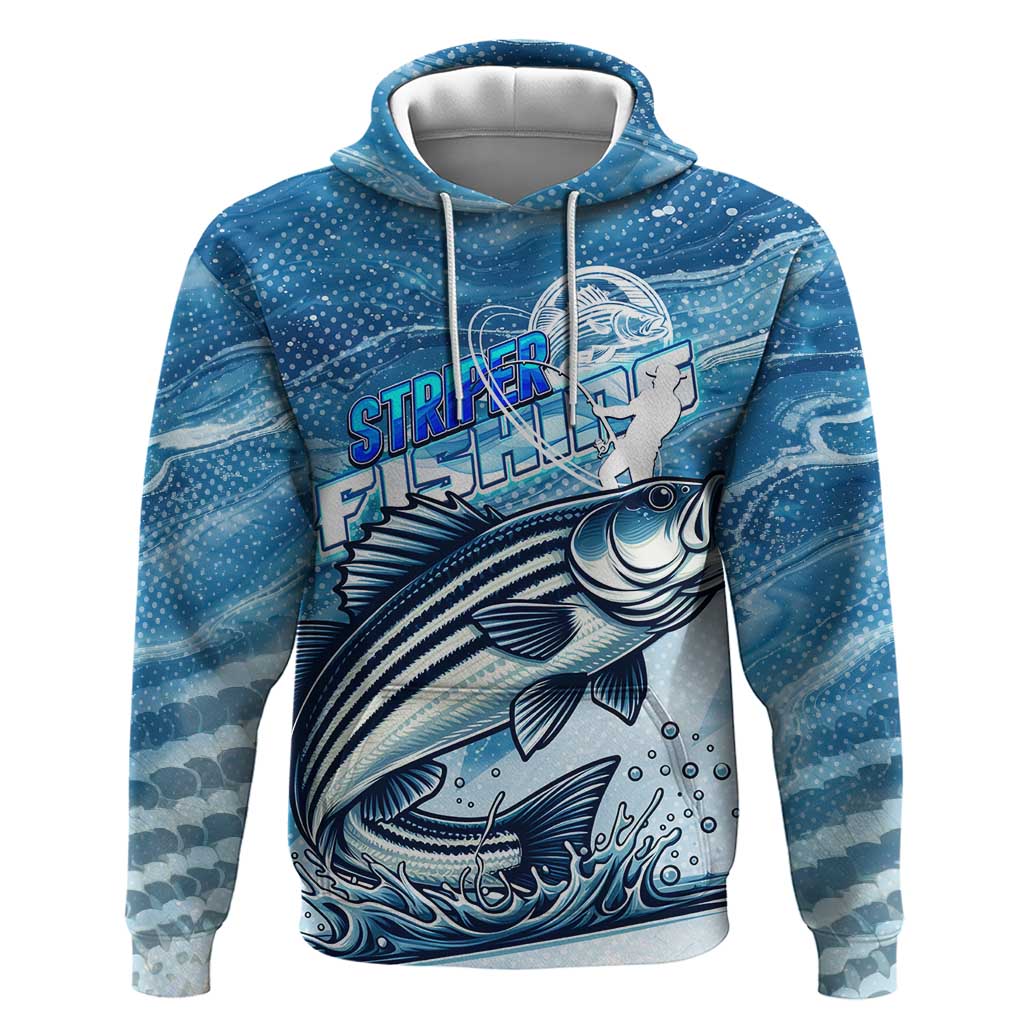 Striper Fishing Hoodie Striped Bass Angler - Wonder Print Shop