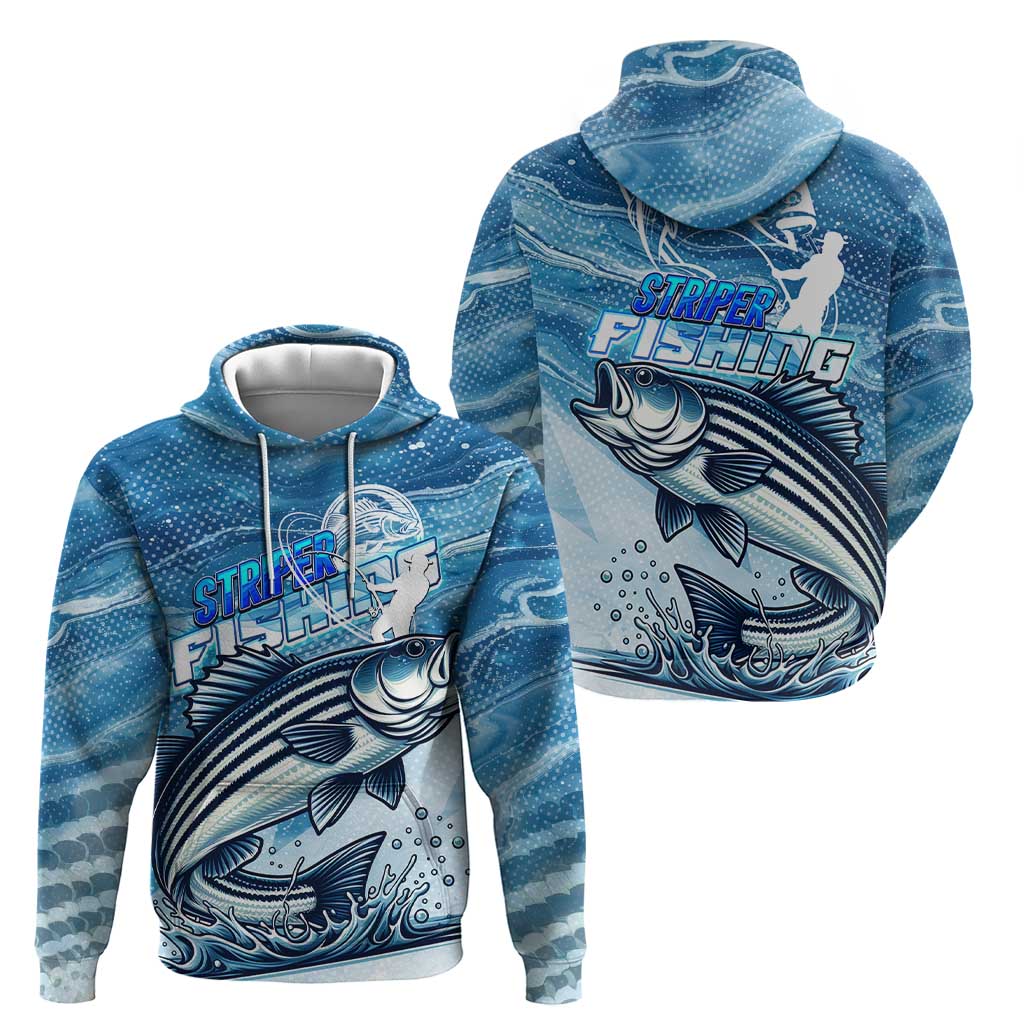 Striper Fishing Hoodie Striped Bass Angler - Wonder Print Shop
