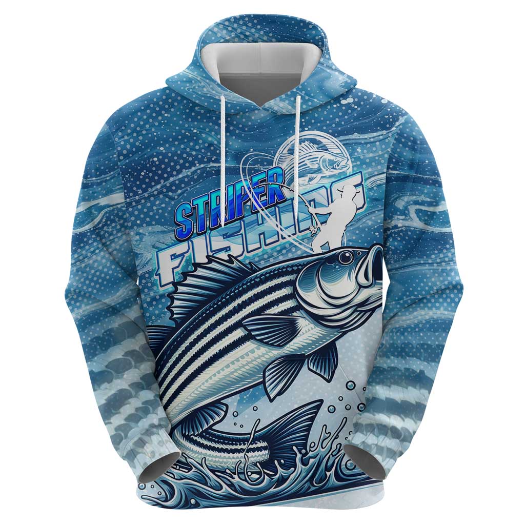 Striper Fishing Hoodie Striped Bass Angler - Wonder Print Shop