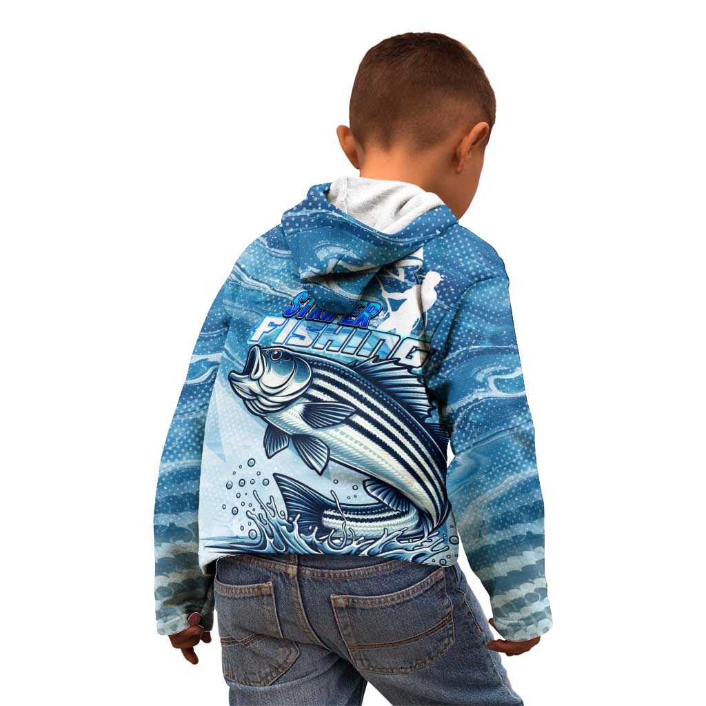 Striper Fishing Kid Hoodie Striped Bass Angler - Wonder Print Shop