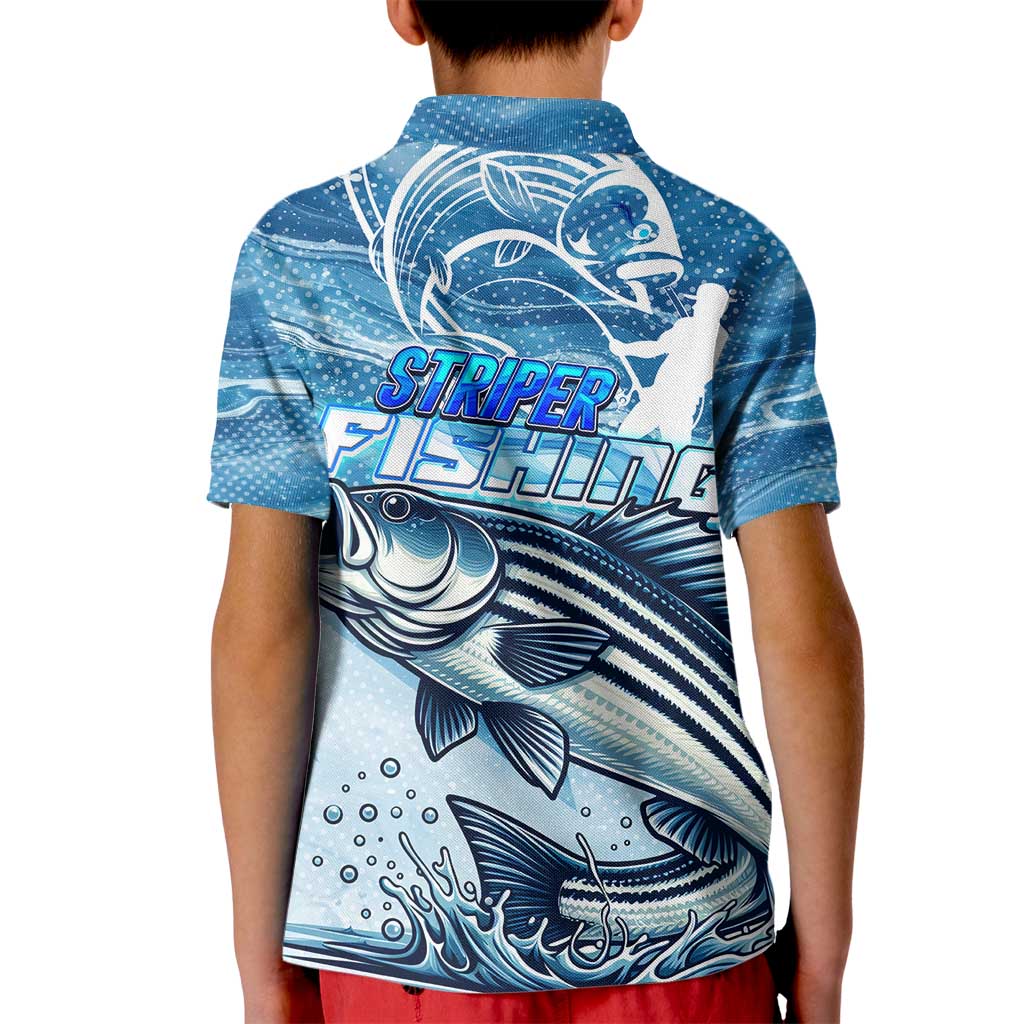 Striper Fishing Kid Polo Shirt Striped Bass Angler - Wonder Print Shop