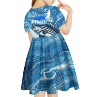 Striper Fishing Kid Short Sleeve Dress Striped Bass Angler - Wonder Print Shop