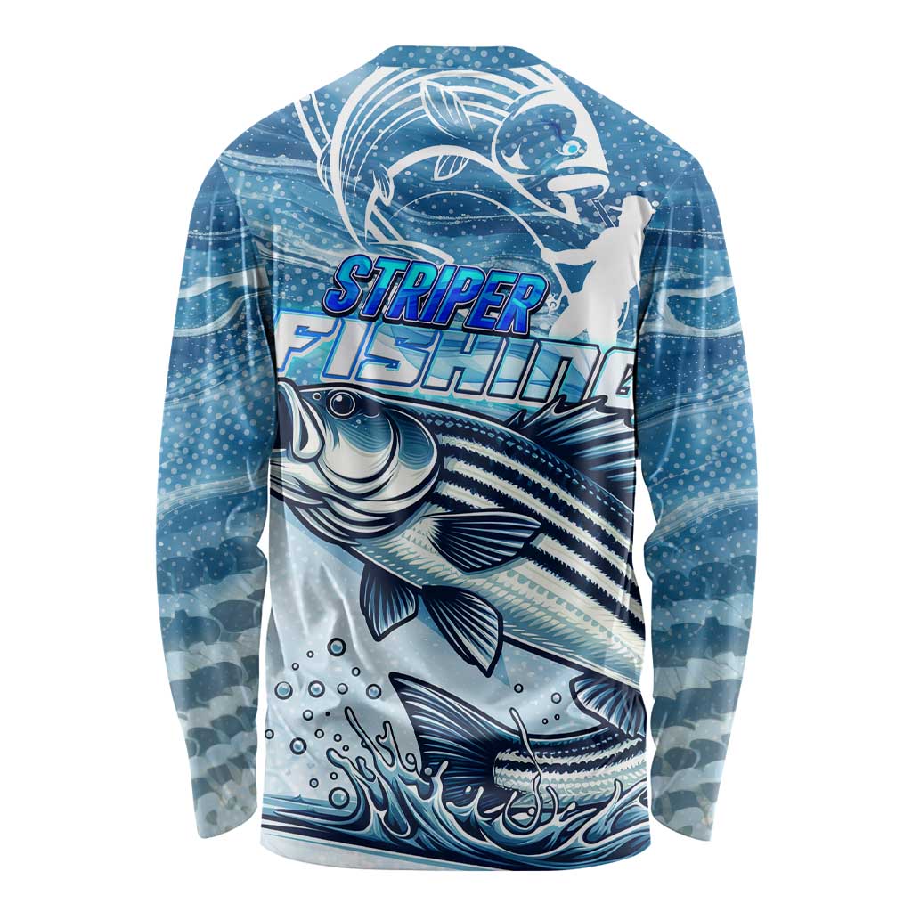 Striper Fishing Long Sleeve Shirt Striped Bass Angler - Wonder Print Shop