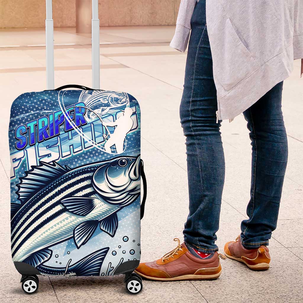 Striper Fishing Luggage Cover Striped Bass Angler - Wonder Print Shop