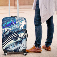 Striper Fishing Luggage Cover Striped Bass Angler - Wonder Print Shop
