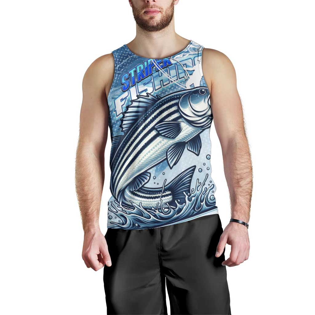 Striper Fishing Men Tank Top Striped Bass Angler - Wonder Print Shop