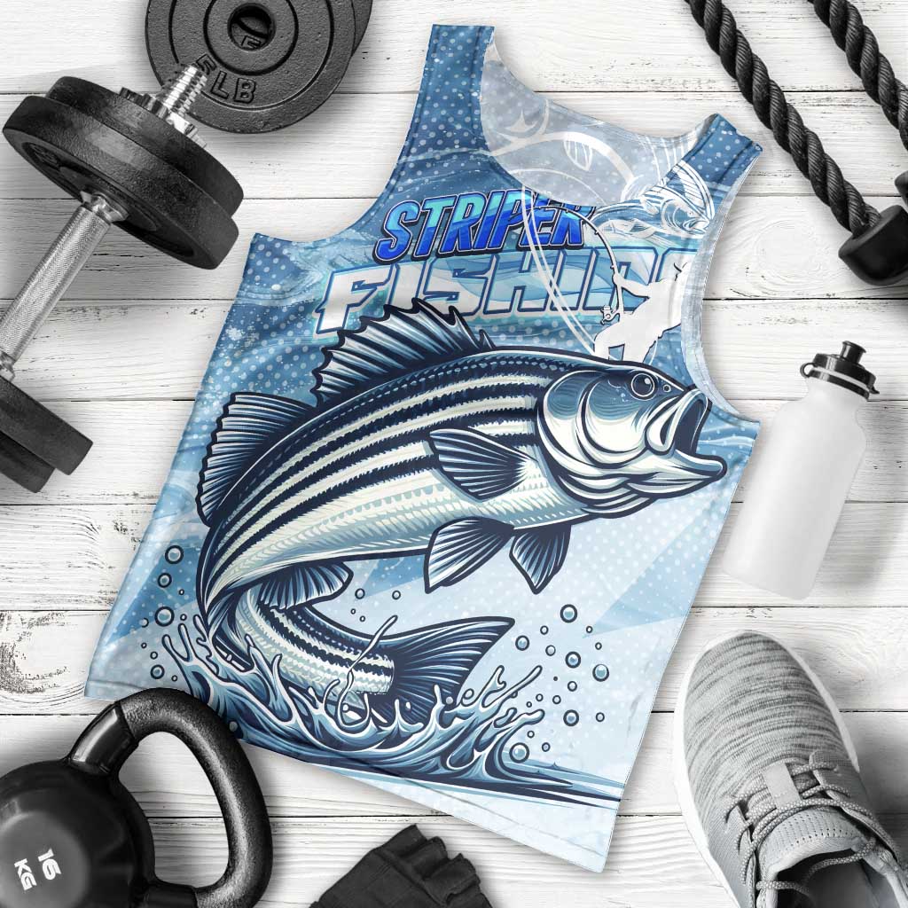 Striper Fishing Men Tank Top Striped Bass Angler - Wonder Print Shop