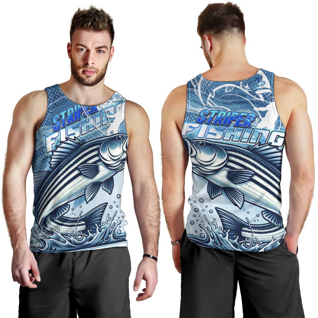 Striper Fishing Men Tank Top Striped Bass Angler - Wonder Print Shop