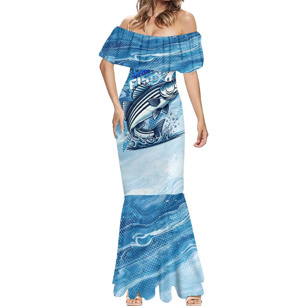 Striper Fishing Mermaid Dress Striped Bass Angler - Wonder Print Shop
