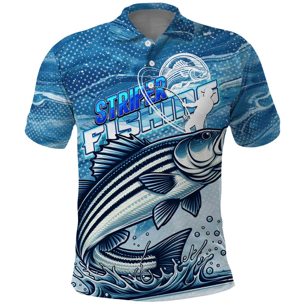 Striper Fishing Polo Shirt Striped Bass Angler - Wonder Print Shop