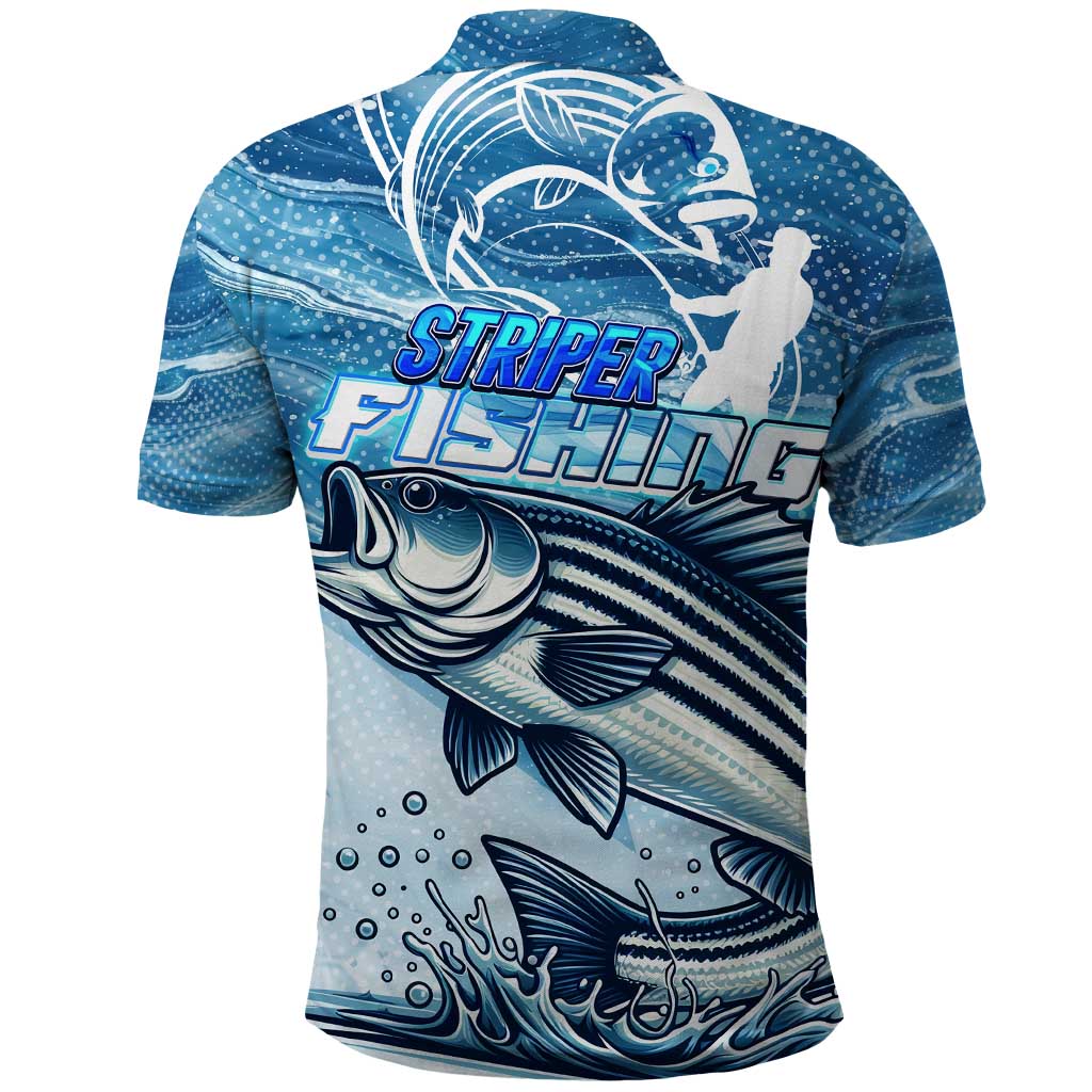 Striper Fishing Polo Shirt Striped Bass Angler - Wonder Print Shop